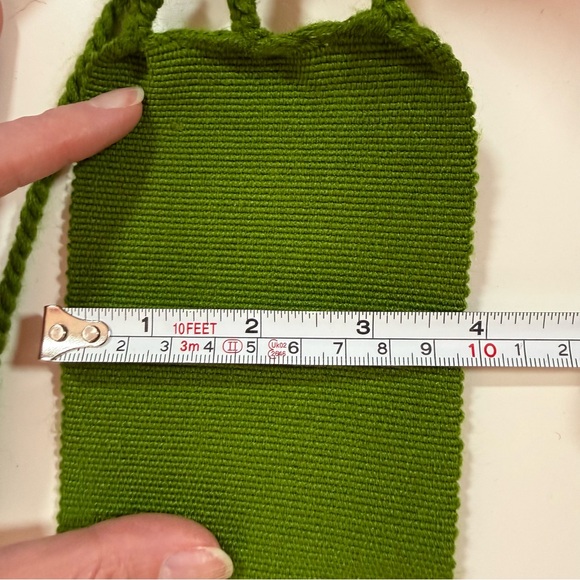 Vintage avocado Green Woven Fabric Crochet wide Belt adjustable 1970’s main image 11